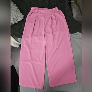 Wide Leg Pink Slacks